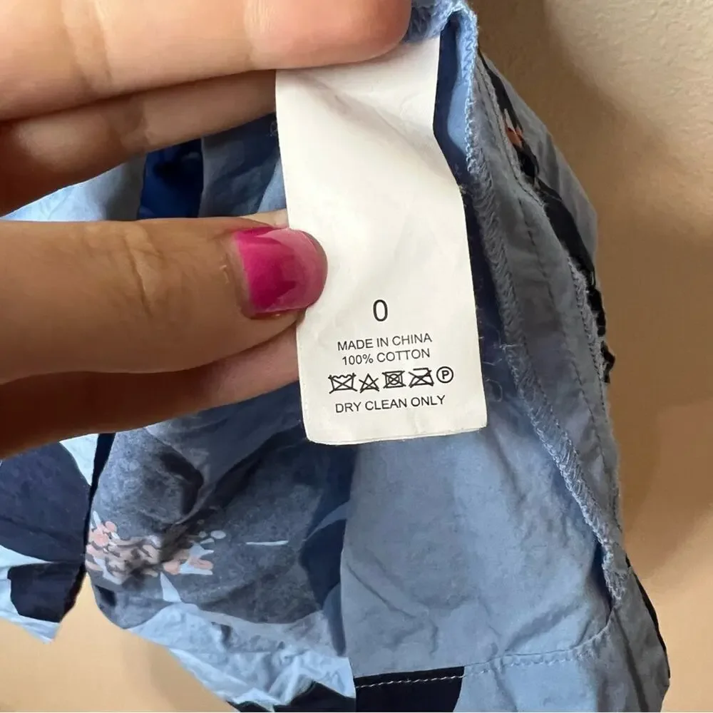 Kate Spade Blue Grand Flora Floral Flounce Mini Dress 0